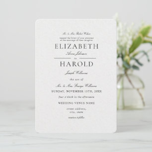 Invitation Mariage Acrylique Minimaliste Élégant Formel Class