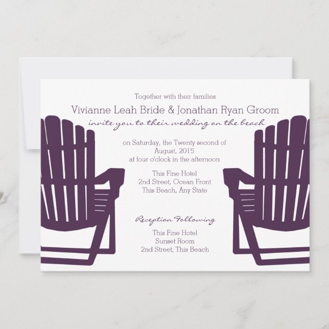 Invitation Mariage Adirondack Purple (Devant)