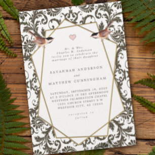 Invitation Mariage affiche de théâtre Art Déco Poulet rétro
