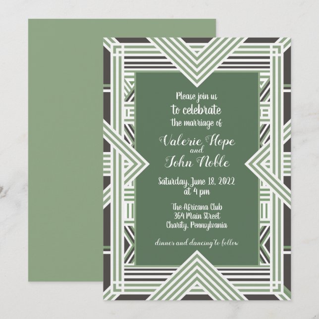 Invitation Mariage africain en mémoire (Devant / Derrière)
