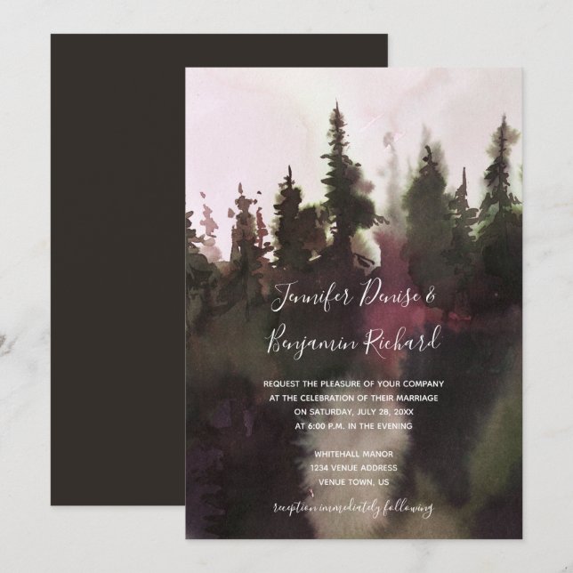 Invitation Mariage alpin | (Devant / Derrière)