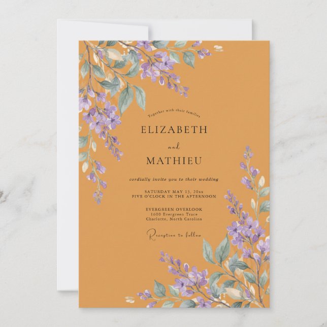 Invitation Mariage Ambre Vivace Wisteria (Devant)