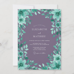 Invitation Mariage Améthyste Mousse Verte