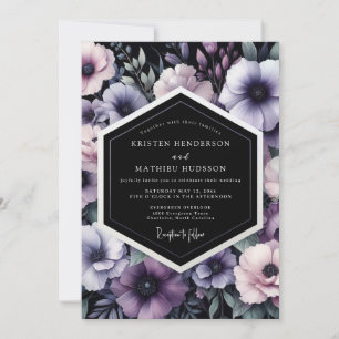 Invitation Mariage Améthyste Noir Bloom
