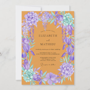 Invitation Mariage Améthyste Orchidée