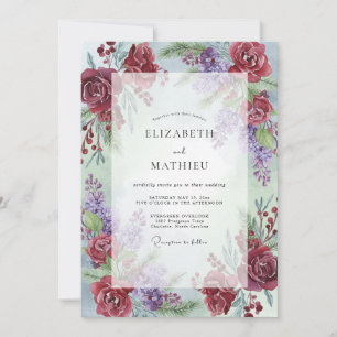 Invitation Mariage Améthyste Peint au Vin