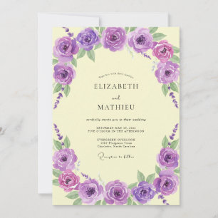 Invitation Mariage Améthyste Pétales de Citron