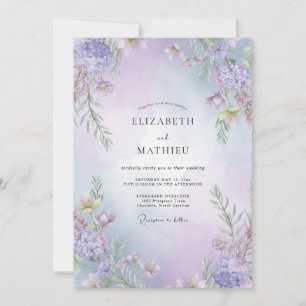 Invitation Mariage Améthyste Violet Wisteria
