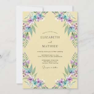Invitation Mariage Améthyste Wisteria Beurre