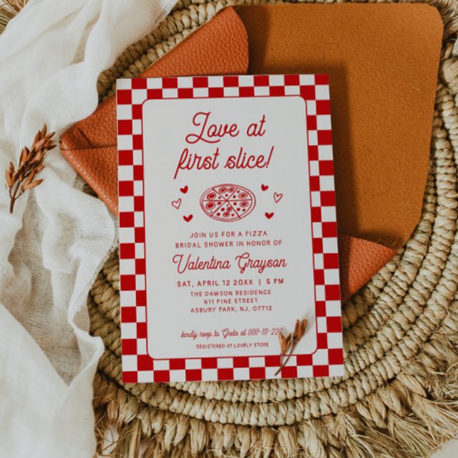 Invitation Mariage Amour à la Première Tranche de Pizza (Créateur téléchargé)