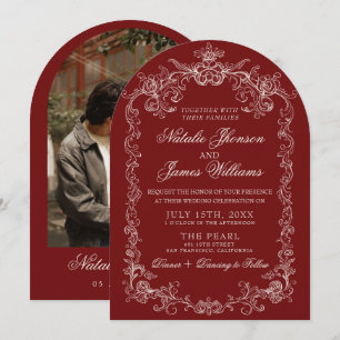 Invitation Mariage Ancien Argent Vieil Or Photo Arc-en-ciel