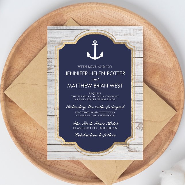 Invitation Mariage Ancré Dans L'Amour Ancre Naustique Rustiqu (Créateur téléchargé)