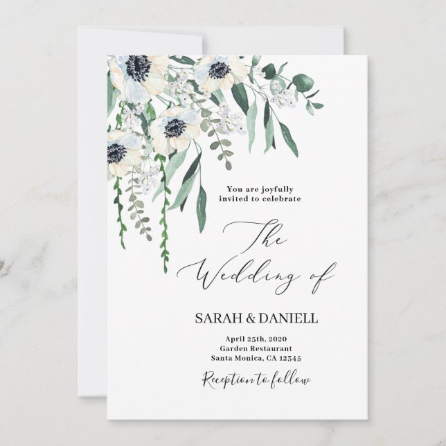 Invitation Mariage Anemone (Devant)