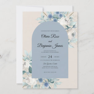 Invitation Mariage Anémone Champagne Azur