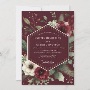 Invitation Mariage Anémone Dramatique de Bourgogne