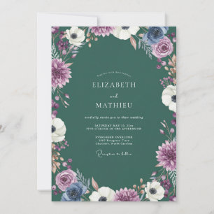 Invitation Mariage Anémone Forêt Sombre
