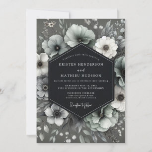 Invitation Mariage Anémone Gothique Charbon
