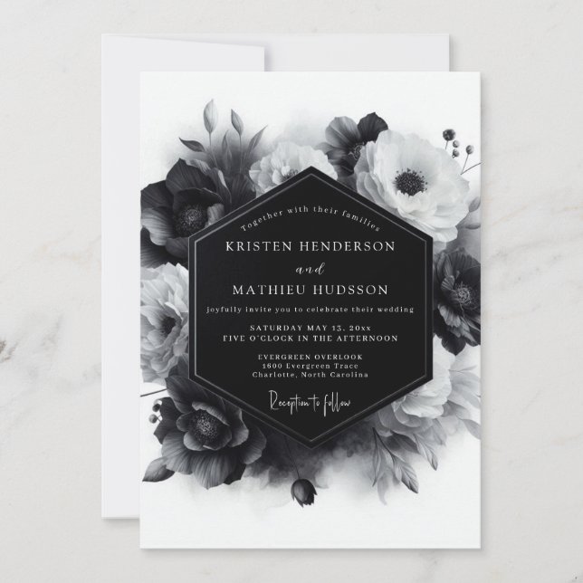Invitation Mariage Anémone Grise et Maussade (Devant)