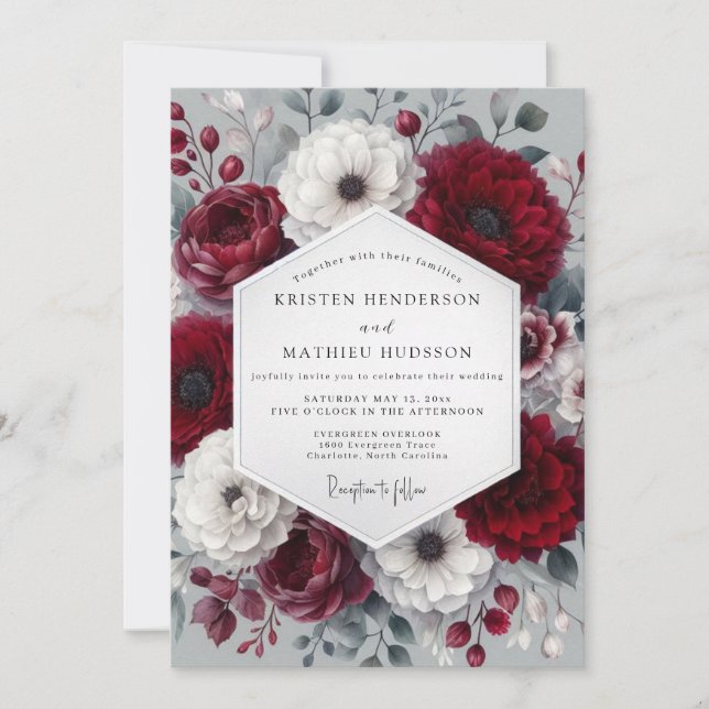 Invitation Mariage Anémone hivernale de Bourgogne (Devant)