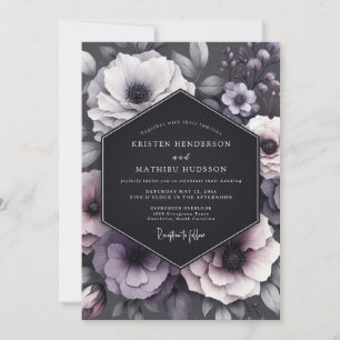 Invitation Mariage Anémone Mélancolie Charbon