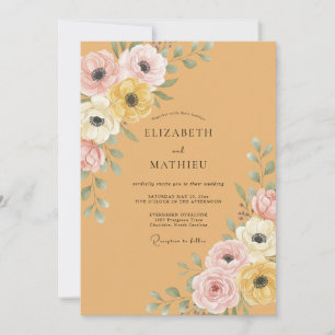 Invitation Mariage Anémone Miel