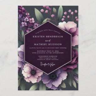 Invitation Mariage Anémone Plum Moody