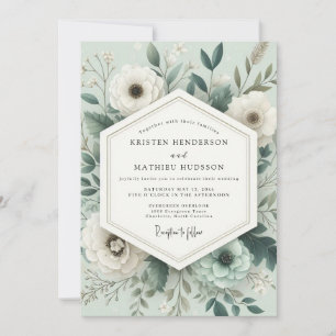 Invitation Mariage Anémone Poétique Sauge