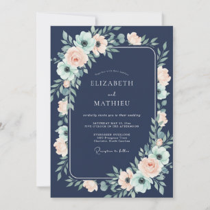 Invitation Mariage Anémone Poudre de Minuit