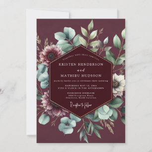 Invitation Mariage Anémone Sage de Bourgogne