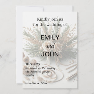 Invitation Mariage anneaux Mariage Floral