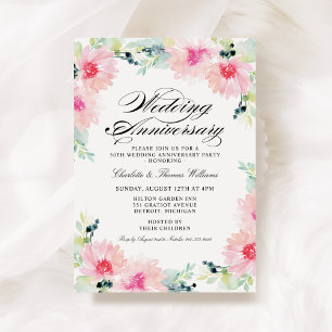 Invitation Mariage Anniversaire de Mariage Floral de Printemp