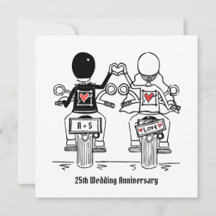 Invitation Mariage Anniversaire de Motocyclette de Biker Pers