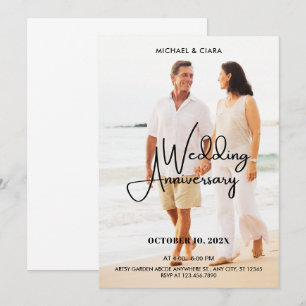 Invitation Mariage Anniversaire moderne minimaliste photo