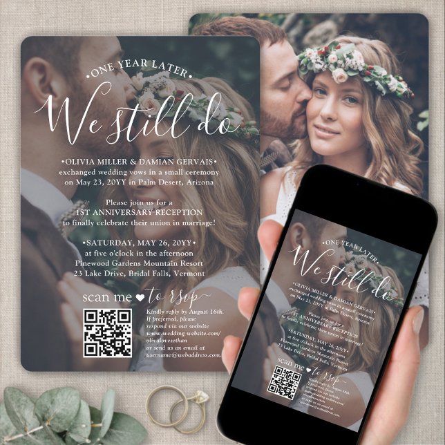 Invitation Mariage Anniversaire QR RSVP Nous faisons toujours (Créateur téléchargé)