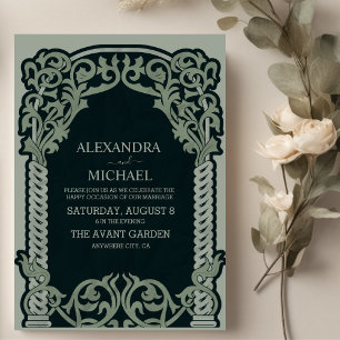 Invitation Mariage Antique Art Nouveau