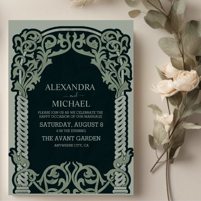 Invitation Mariage Antique Art Nouveau (Créateur téléchargé)