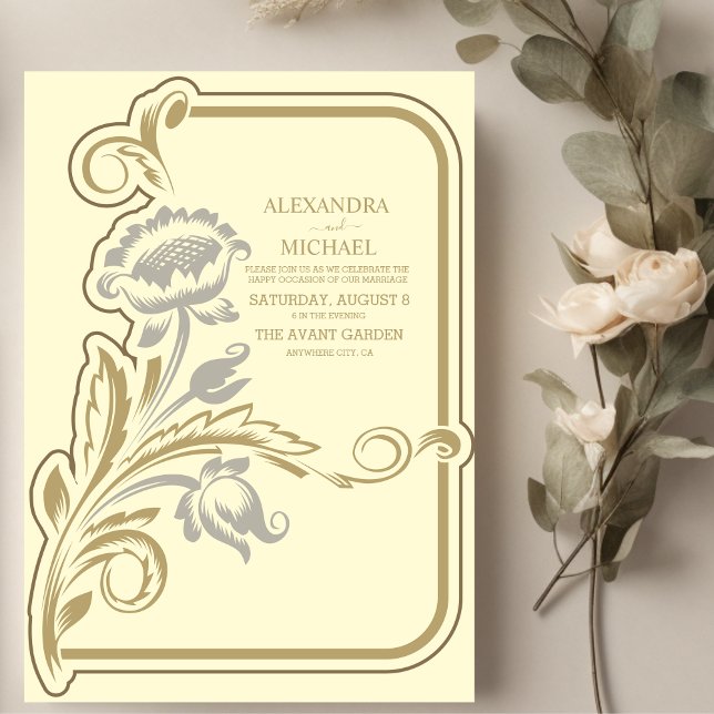 Invitation Mariage Antique Art Nouveau (Créateur téléchargé)