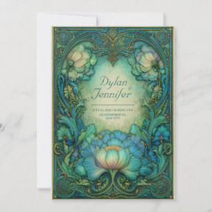 Invitation Mariage Antique Art Nouveau Élégant Floral Sarcell