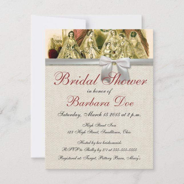 Invitation Mariage Antique de la Mariée (Devant)