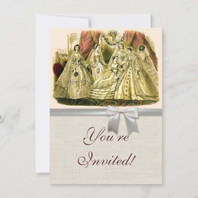Invitation Mariage Antique de la Mariée (Devant)