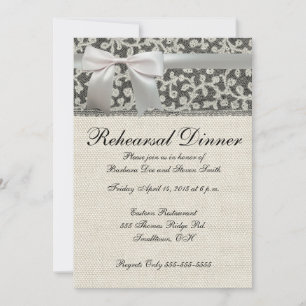 Invitation Mariage Antique Dentelle Lin Blanc Classique Joli