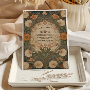 Invitation Mariage Antique Floral Art Nouveau Vintage