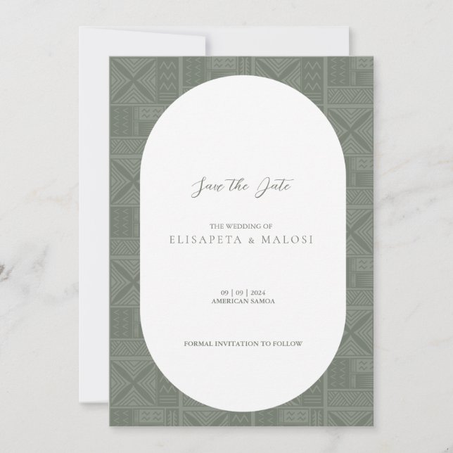 Invitation Mariage Apia Enregistrer la date (Devant)