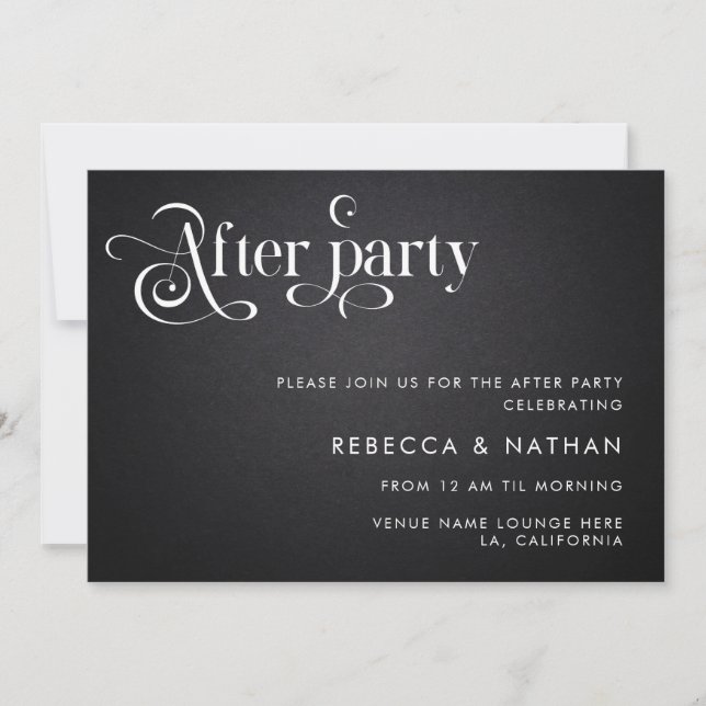Invitation Mariage après-fête de typographie boho script vint (Devant)