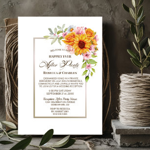 Invitation Mariage après la fête Sunflower Pink réception