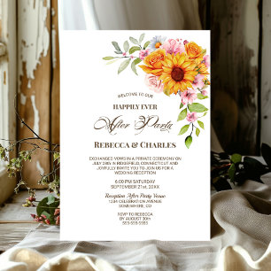 Invitation Mariage après la fête Sunflower Rose réception
