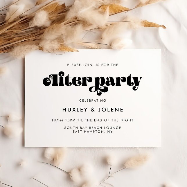Invitation Mariage après-partie vintage rétro écriture (Créateur téléchargé)