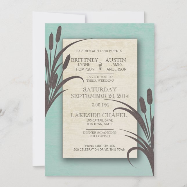 Invitation Mariage Aqua Lake (Devant)