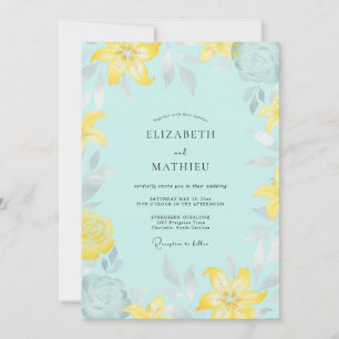 Invitation Mariage Aqua Lemon Lily