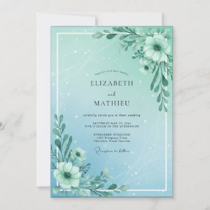 Invitation Mariage Aqua Menthe Eucalyptus